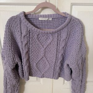 Altar'd State Lavender Cable Knit Sweater